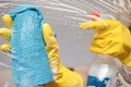 Disinfection and background for cleanliness. A rag with a chemical alcohol for cleaning viruses, combating coronovirus Royalty Free Stock Photo