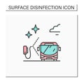 Disinfection for buses color icon