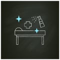 Disinfection in cosmetology clinics chalk icon