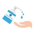 Disinfection. Hand sanitizer bottle, washing gel. Vector illustration