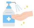 Disinfection. Hand sanitizer spray bottle illustration. Health care and hygiene concept Royalty Free Stock Photo