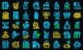 Disinfection icons set vector neon Royalty Free Stock Photo