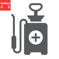 Disinfection pressure sprayer glyph icon, hygiene and disinfection, disinfectant canister sign vector graphics, editable Royalty Free Stock Photo