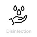 Disinfection Protection Measures icon. Editable line vector.