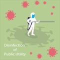 Disinfection of Public Utility Sign and Illustration