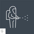 Disinfection related vector thin line icon.