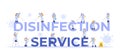 Disinfection service. Concept set of cleaning company staff different poses, for web page, banner, presentation, social