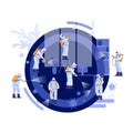 Disinfection Services and Deep Cleaning. Coronavirus, pandemic. Group Of Janitors In Uniform Cleaning and remediation to