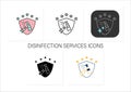 Disinfection services icons set
