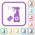 Disinfection spray and sponge simple icons Royalty Free Stock Photo