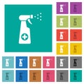 Disinfection spray square flat multi colored icons