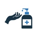Disinfection, virus, disinfect, alcohol, sanitizer, hand, prevention icon. Simple editable vector graphics