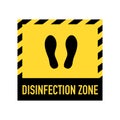Disinfection zone sign on the floor in flat design on white background. Disinfection mat to clean Covid-19 coronavirus infection o