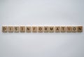 Disinformation concept with tile lettering Royalty Free Stock Photo