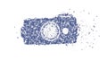 Disintegrating Camera Icon with Pixelated Effect, vector design Generative AI Royalty Free Stock Photo