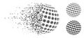 Disintegrating Dotted Halftone Abstract Dotted Sphere Icon