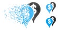Disintegrating Dotted Halftone Bank Map Pointers Icon Royalty Free Stock Photo