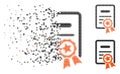 Disintegrating Dotted Halftone Certified Diploma Icon
