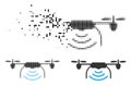 Disintegrating Dotted Halftone Radio Transmitter Airdrone Icon