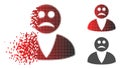 Disintegrating Dotted Halftone Sad User Icon