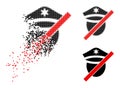 Disintegrating and Halftone Dot Closed Police Glyph
