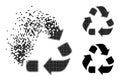 Disintegrating and Halftone Dot Recycle Glyph