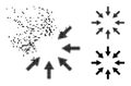 Disintegrating and Halftone Pixel Compact Arrows Glyph