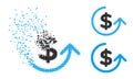 Disintegrating and Halftone Pixelated Chargeback Icon