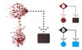 Disintegrating Pixel Halftone Bitcoin Algorithm Scheme Icon Royalty Free Stock Photo