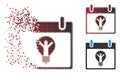 Disintegrating Pixel Halftone Electrician Calendar Day Icon