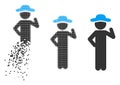 Disintegrating Pixel Halftone Gentleman Proposal Icon