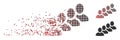 Disintegrating Pixel Halftone User Queue Icon