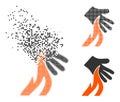 Disintegrating Pixel and Original Burn Hand Icon