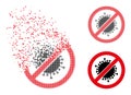 Disintegrating Pixel and Original Stop Coronavirus Icon