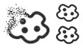 Disintegrating Pixel Amoeba Glyph with Halftone Version