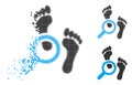 Disintegrating Pixelated Halftone Audit Footprints Icon