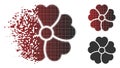 Disintegrating Pixelated Halftone Flower Icon
