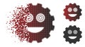 Disintegrating Pixelated Halftone Mad Smiley Gear Icon Royalty Free Stock Photo