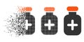 Disintegrating Pixelated Halftone Medication Vial Icon