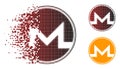 Disintegrating Pixelated Halftone Monero Coin Icon