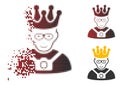 Disintegrating Pixelated Halftone Thailand King Icon with Face