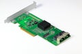 Disk array controller card( Raid ) with with double mini sas connector Royalty Free Stock Photo