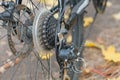 Disk brakes by sports bicycle Royalty Free Stock Photo