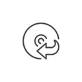 Disk data recovery line outline icon