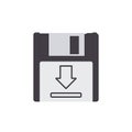 Disk download drive floppy save storage icon Royalty Free Stock Photo