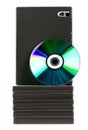 Disk and DVD boxes on white Royalty Free Stock Photo