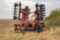 The disk harrow. Agricultural machinery for processing soil