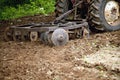 Disk Harrow in garden Royalty Free Stock Photo