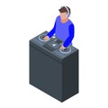 Disk jockey icon, isometric style