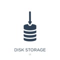 disk storage icon in trendy design style. disk storage icon isolated on white background. disk storage vector icon simple and Royalty Free Stock Photo